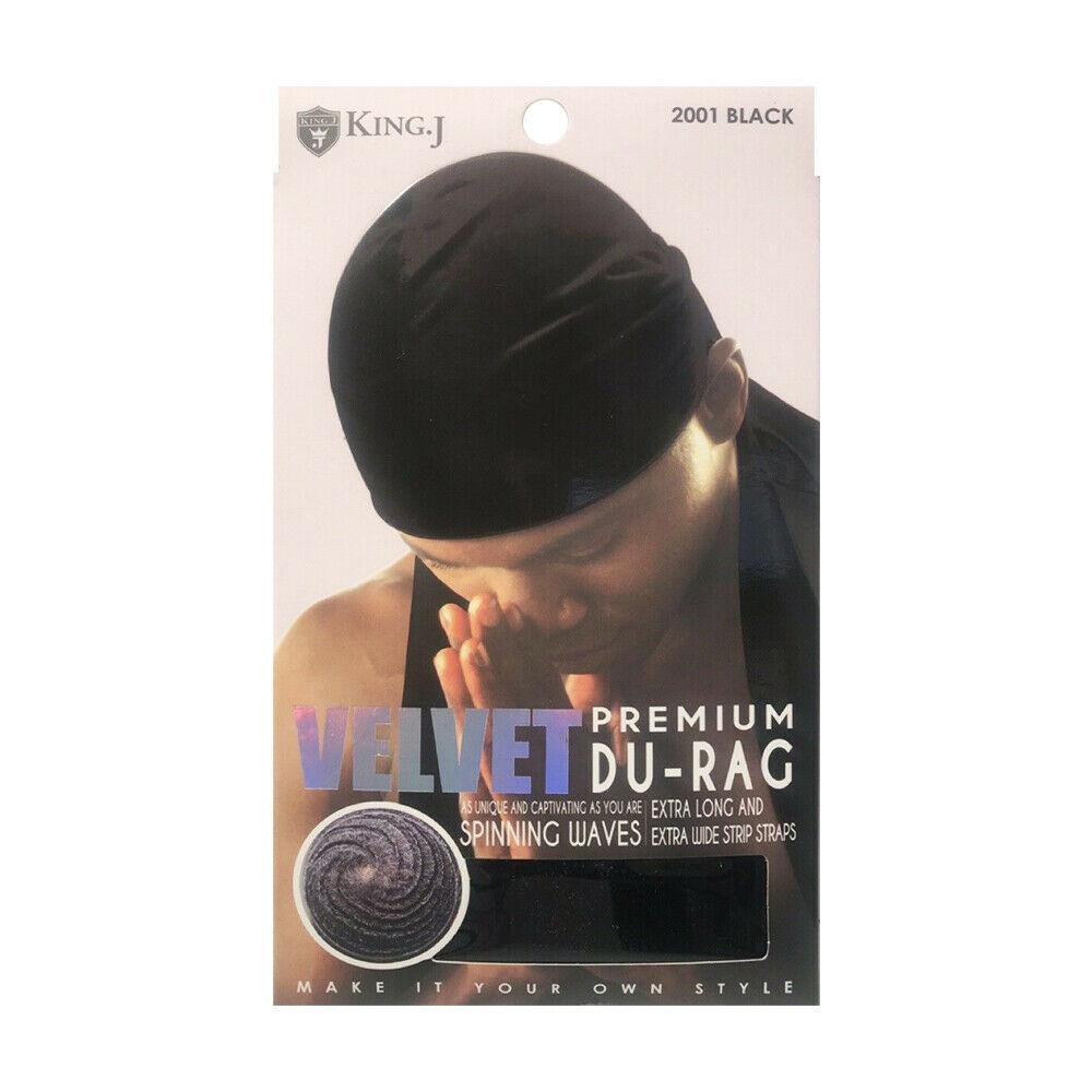 King J Velvet Durag Black #2001